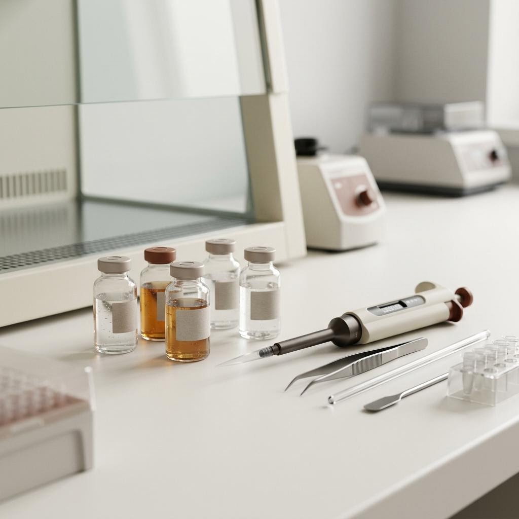 Laboratory instruments and glass vials